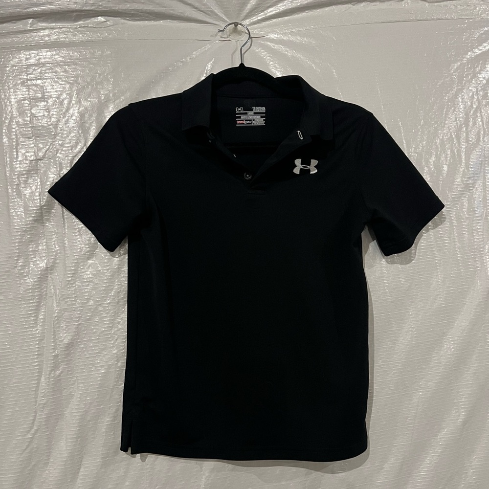 Under Armour Black Loose Fit Polo Shirt Size Large